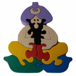Wooden puzzle turkish pasha handmade historical pasha toy gift for children massive beech wood toy
