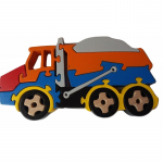 Wooden puzzle truck handmade tipper truck dumper truck machine massive beech wood toy utility vehicle gift car carrier