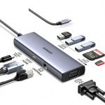 Jungčių stotelė 7in1 USB-C – USB-A 3.0, USB-C 3.0, HDMI, VGA PD CM498 UGREEN