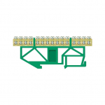 Įžeminimo kaladėlė Pawbol LZ 15/Z, DIN, 15x16 mm&sup2;, žalia