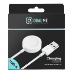 OBAL:ME įkrovimo kabelis skirtas Apple Watch USB-A baltos spalvos