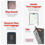 KEYSMART SmartLock; TSA Approved Find My Lock, Black