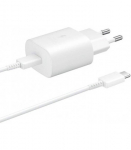 EP-TA800EWE + EP-DA705BWE Samsung 25W kelioninis įkroviklis + USB-C/USB-C duomenų kabelis, baltos spalvos, be pakuotės