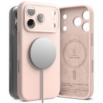 Ringke Silicone Magnetic MagSafe dėklas skirtas Apple iPhone 17 Pro - rožinės spalvos