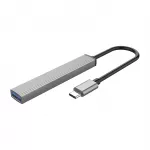 Orico AH-13 USB-C &scaron;akotuvas (angl. Hub) ir prijungimo stotelė 1x USB-A 3.0 + 3x USB-A 2.0 &ndash; pilkos spalvos
