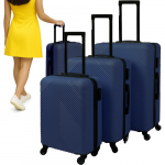 3 viename lagaminų rinkinys &ndash; tamsiai mėlynas Trizand 26664