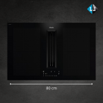 Indukcinė kaitlentė Miele KMDA 7676-1 FL BlackPerfection su integruotu garų surinkėju