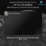 Indukcinė kaitlentė (matinė) Elica NIKOLATESLA FIT XL SL RAW BR/A/83 PRF0210735 su integruotu garų surinkėju - NEMOKAMAS PRISTATYMAS