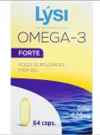 Lysi Omega-3 Forte Fish Oil Capsules 64 pcs