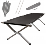 Sulankstoma turistinė lova juoda 150kg