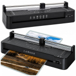 &bdquo;3-in-1&ldquo; laminatorius su sandarinimo funkcija ir popieriaus pjaustykle, A3 juodas