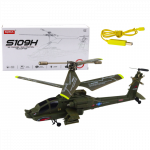 RC valdomas &bdquo;Apache&ldquo; karinis sraigtasparnis &bdquo;Syma S109H&ldquo;, chaki spalvos