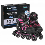 Riedučiai/ pačiūžos rinkinys "4in1" 29-33d. Rožinis