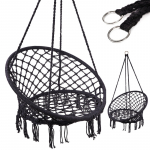 Pakabinama juodos spalvos supama kėdė 80 cm