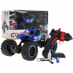 RC valdomas REAL ROCK vik&scaron;rinis automobilis su dūmų funkcija mėlynas