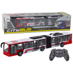 RC valdomas miesto autobusas, raudonas su baltu