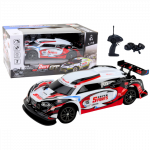RC valdomas automobilis 1:16, skirtas driftui, su keičiamais ratais, baltos ir raudonos spalvos