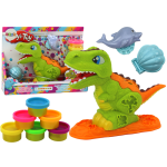 Dinozaurų plastilino rinkinys, 6 spalvų, delfinų ir kriauklės formelės