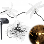Saulės Dragonfly sodo žibintai 6,5 m 30LED &scaron;iltai balta