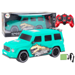 RC valdomas automobilis su dinozauru, 1:10, žalias
