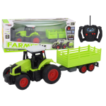 RC valdomas traktorius su priekaba, 1:16, žalias