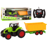 RC valdomas traktorius su priekaba, 1:16, žalias