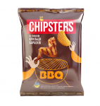 Bulvių tra&scaron;kučiai CHIPSTER'S, banguoti, BBQ vi&scaron;tienos sparnelių skonio, 60 g