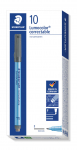 Sauso valymo koreguojamasis žymeklis STAEDTLER Lumocolor F, 0,6 mm brėžis, žalia sp.