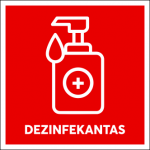 Lipnus ženklas 12x12 cm DEZINFEKANTAS (su užra&scaron;u)