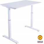 Reguliuojamo auk&scaron;čio stalas SUN-FLEX&reg;EASYDESK ELITE, elektrinis, vieno variklio, baltas rėmas, 120x60 cm baltas stalvir&scaron;is