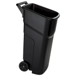 Plastikinis konteineris, su ratukais, Vileda Atlas, juodas, 100l, 137696
