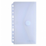 Vokas-dėklas A6/A5 DL (130x225mm) su spaustuku ir perforacija, skaidrus, Ofiice Box