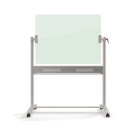 Dvipusė vartoma stiklinė magnetinė lenta NOBO DIAMOND 120x90 cm, mobilus stovas, balta sp.