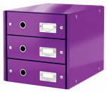 Dokumentų spintelė Leitz Click & Store WOW,  3 stalčiai, violetinė, 60480062