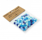 Dekoracija pomponai DPO-09 MĖLYNI MIX 120vnt./1cm, PENWORD