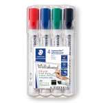 Žymeklis baltai lentai STAEDTLER LUMOCOLOR 351, 2 &ndash; 5 mm, 4 spalvų rinkinys