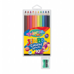 Spalvoti pie&scaron;tukai, dideli, apvalūs Colorino Kids Jumbo 10 spalvų, su drožtuku