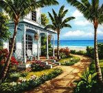 Deimantinės mozaikos rinkinys 20x30cm NAMAS TARP PALMIŲ, HI STONE