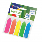 Plastikiniai indeksai-rodyklės Forpus 42037, 5 neoninės spalvos