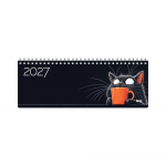Kalendorius MEMO Black Cat 2027, 290 x 110 mm, kartoninis