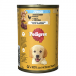 Konservuotas &scaron;unų ėdalas PEDIGREE Junior, su vi&scaron;tiena, 400 g