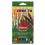 Žymekliai Derwent Academy Twin Tip Brush, 8 spalvos