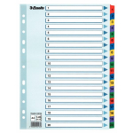 Skirtukai Esselte MYLAR A4, 1-20, su spalvom ir skaičiais, karto