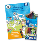 Spalvoti pie&scaron;tukai STAEDTLER Noris World Cup, 12 vnt. + Spalvinimo knygelė