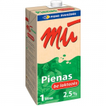 Pienas MŪ 2.5% riebumo be laktozės, 1 litras