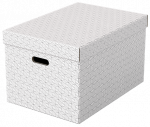 Daiktadėžė ESSELTE Home L , su dangteliu, 355 x 305 x 510 balta-pilka (3vnt./pak.)
