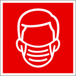 Lipnus ženklas 12x12 cm "DĖVĖKITE VEIDO KAUKĘ"