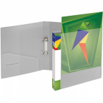 Segtuvas Forpus A4, 2 žiedų,  su įmaute priekyje, pilkas