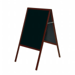 Dvipusė pastatoma kreidinė lenta BI-OFFICE 60x90, 120 cm auk&scaron;tis, juodas rėmas, juoda lenta