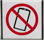 Informacinė lentelė "Nekalbėti mobiliu telefonu" 93x93mm